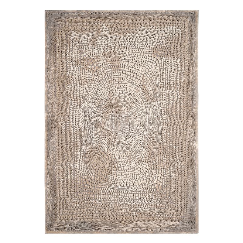 SAFAVIEH Meadow Lactrice Polka Dots Area Rug  Ivory/Grey  3 3  x 5