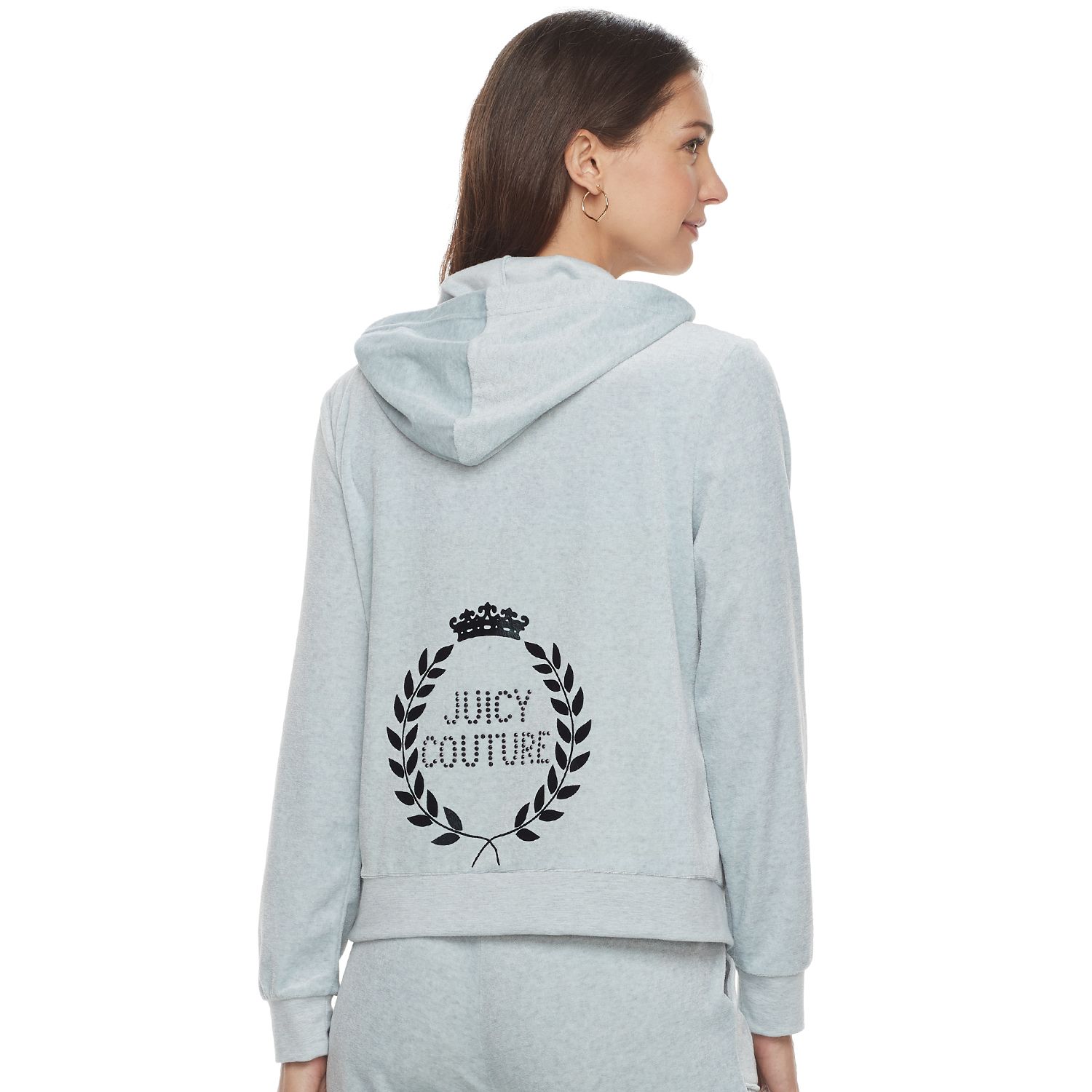 women's juicy couture graphic velour hoodie