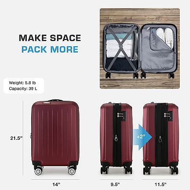 Elite Dori Expandable Carry-On Spinner Luggage