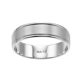 Men's AXL 14k White Gold Wedding Band
