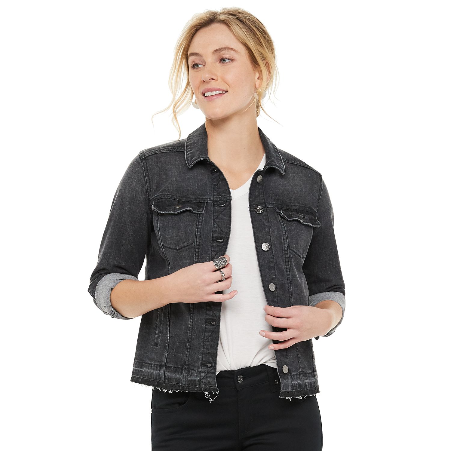 kohls black jean jacket