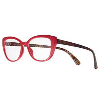 Women's Modera by Foster Grant Camilla Leopard Oversized Cat-Eye Reading Glasses