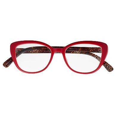 Women's Modera by Foster Grant Camilla Leopard Oversized Cat-Eye Reading Glasses