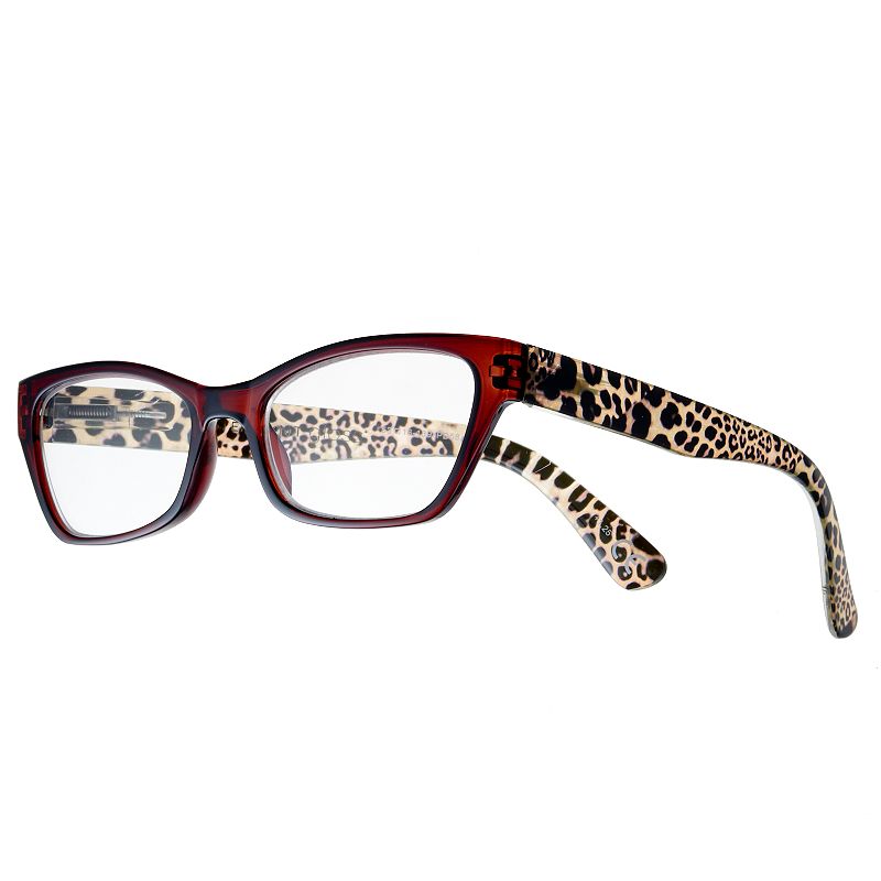 Womens Modera by Foster Grant Marcia Leopard Cat-Eye Reading Glasses, Size