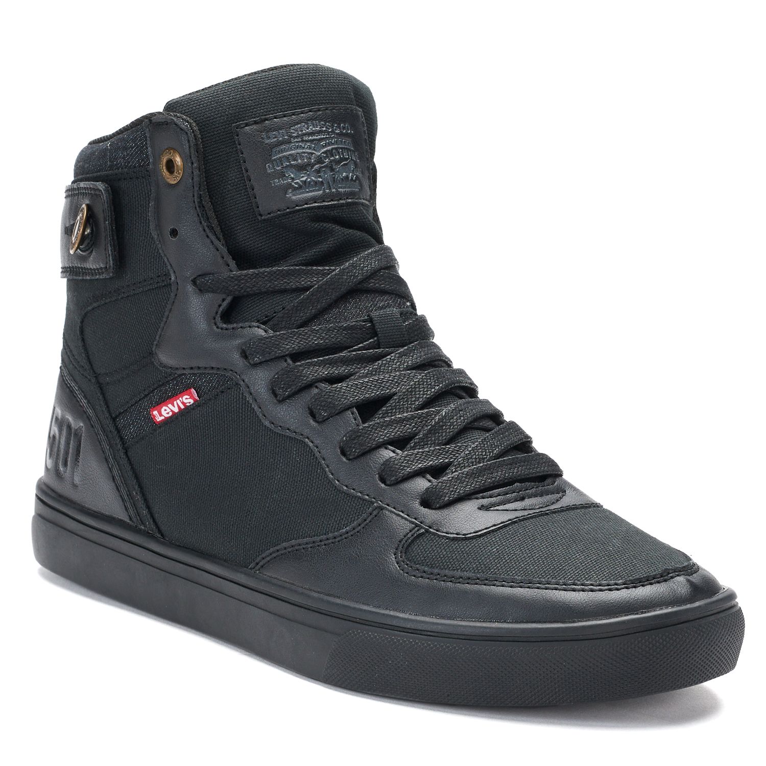 levi's black high top shoes