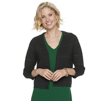 Women's Nina Leonard Open-Weave Knit Bolero