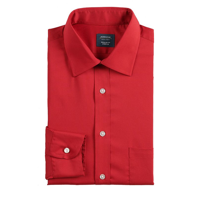 Men's Arrow Regular-Fit Stretch Spread-Collar Dress Shirt