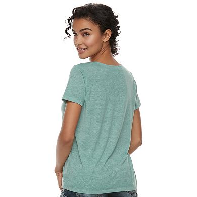 Juniors' Cloud Chaser Lace-Up Short Sleeve Tee