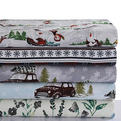 Printed Flannel Extra Deep Pocket Sheet Set