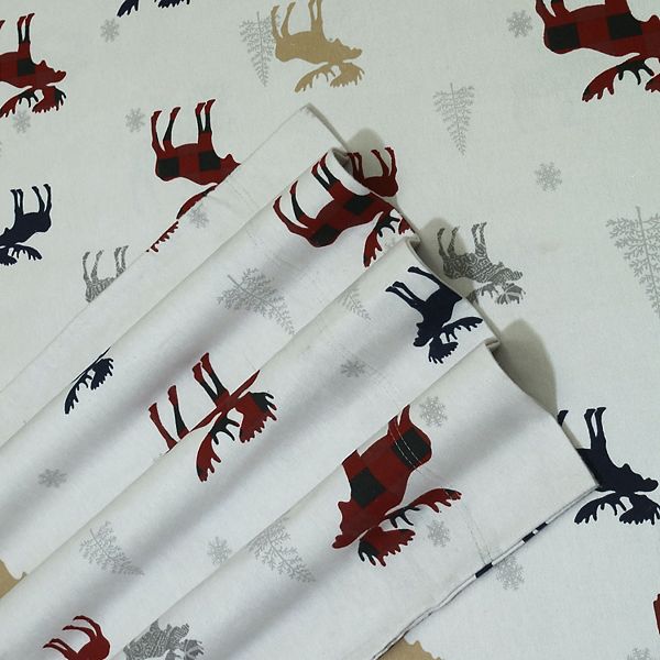 Tribeca Living Printed Flannel Extra Deep Pocket Sheet Set