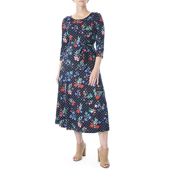 Women's Nina Leonard Sylvia Print Midi Dress