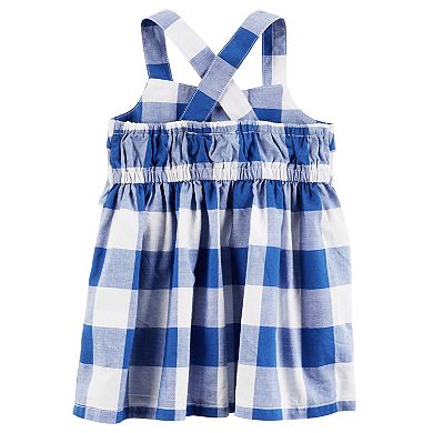 Baby Girl Carter's Blue Checkered Dress with Bloomers