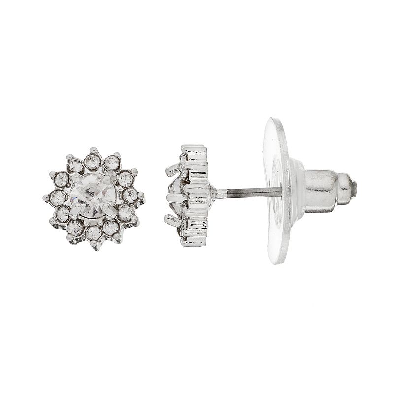 LC Lauren Conrad Flower Nickel Free Button Stud Earrings, Womens, Silver