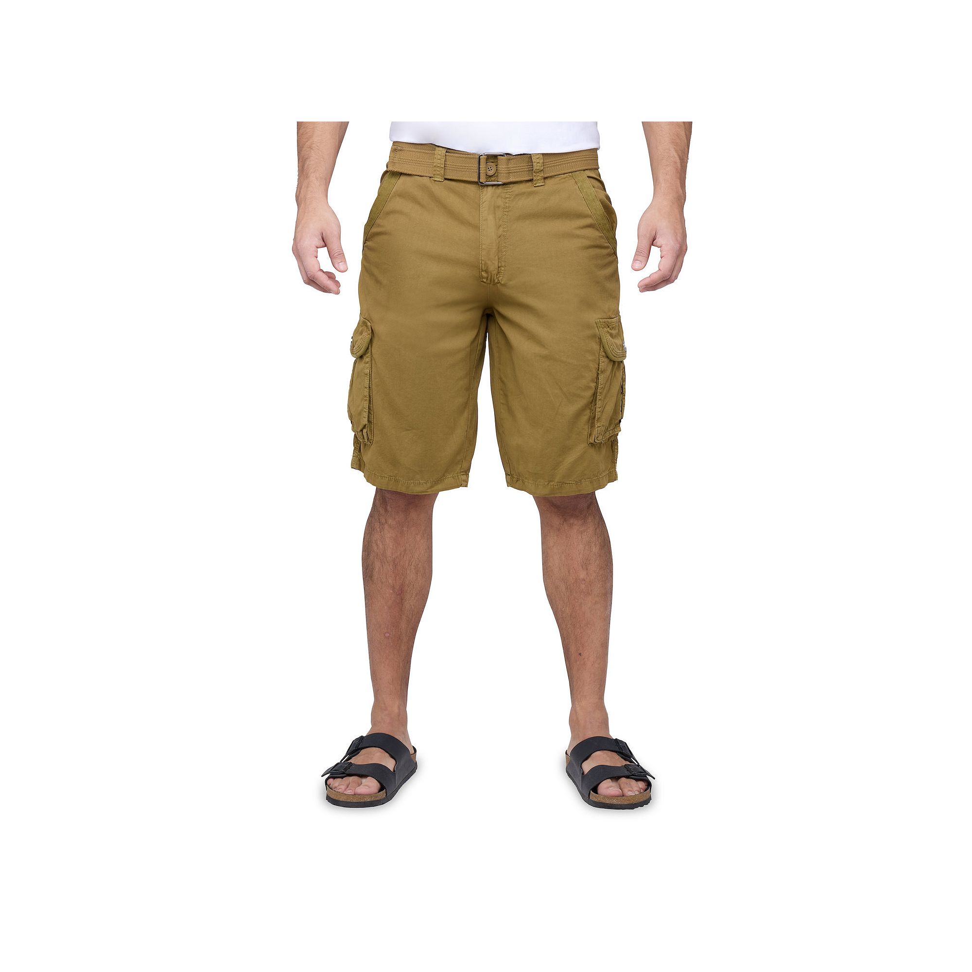 Mens RAW X by Xray Regular-Fit Belted Button Cargo Shorts, Size: 30, Briti