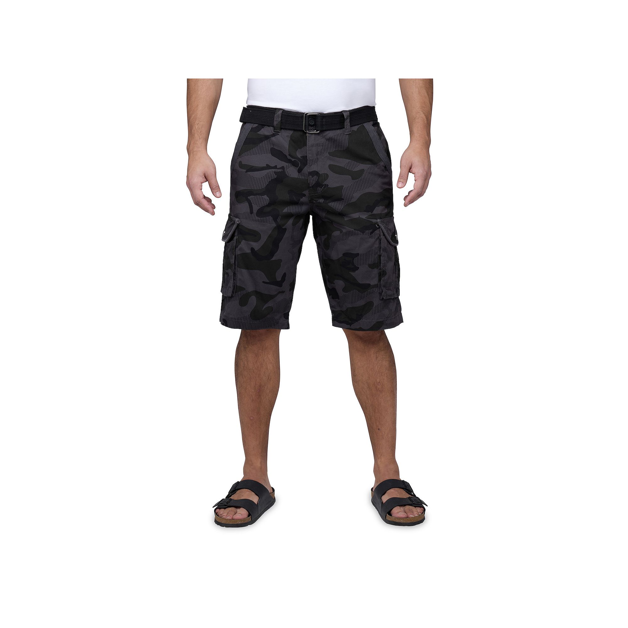 Mens RAW X by Xray Regular-Fit Belted Button Cargo Shorts, Size: 30, Grey 