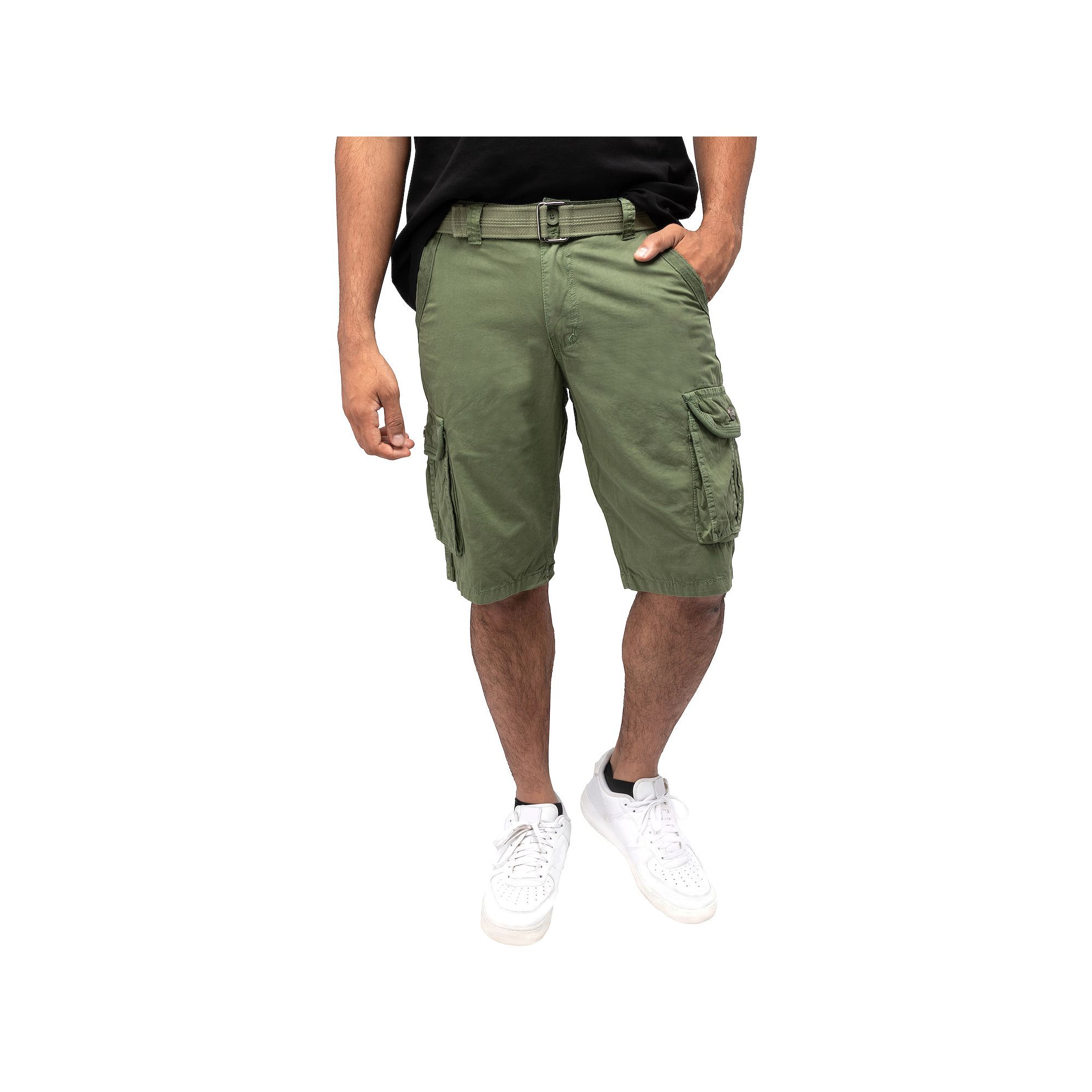 Mens RAW X by Xray Regular-Fit Belted Button Cargo Shorts, Size: 30, Green
