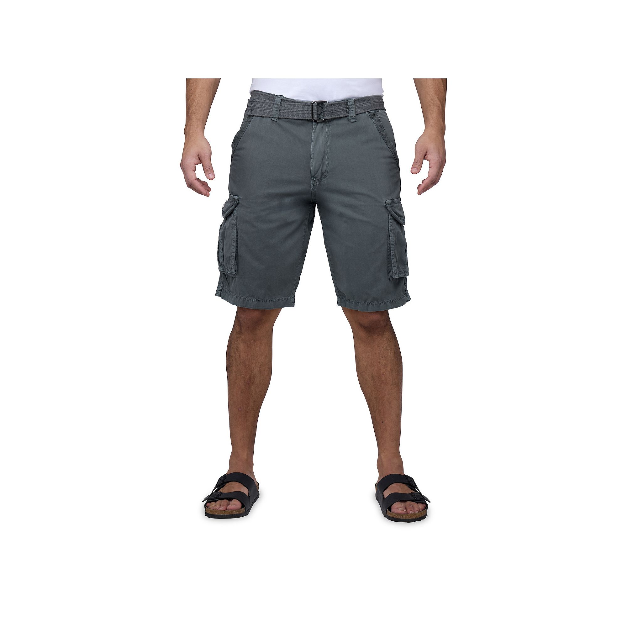 Mens RAW X by Xray Regular-Fit Belted Button Cargo Shorts, Size: 42, Gray