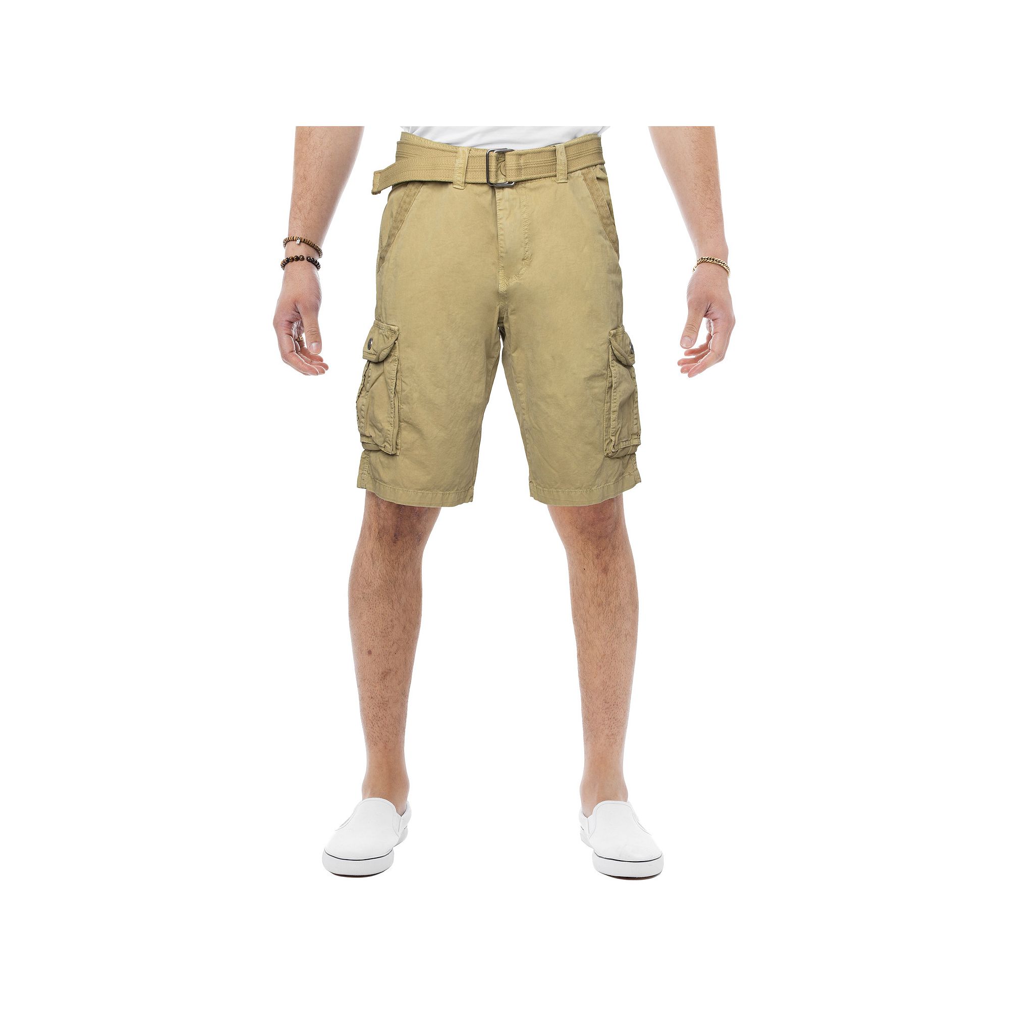 Mens RAW X by Xray Regular-Fit Belted Button Cargo Shorts, Size: 34, Green
