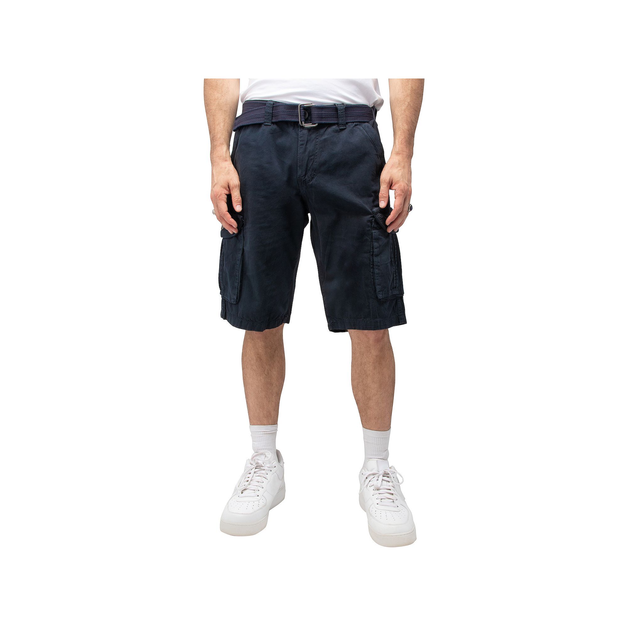 Mens RAW X by Xray Regular-Fit Belted Button Cargo Shorts, Size: 42, Blue