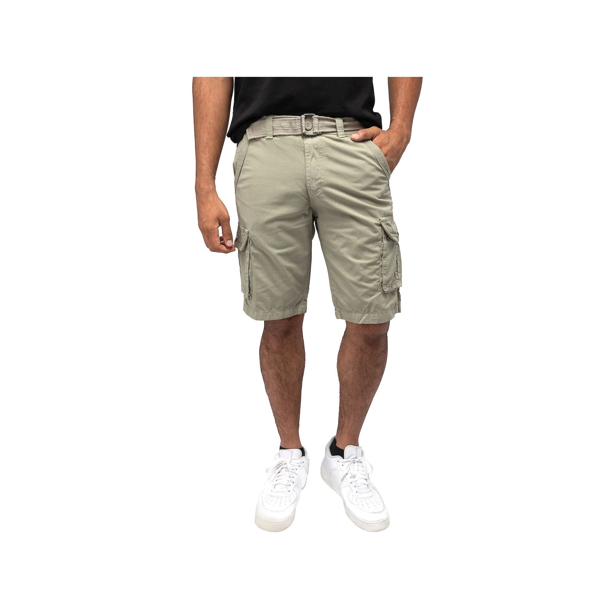 Mens RAW X by Xray Regular-Fit Belted Button Cargo Shorts, Size: 30, Grey
