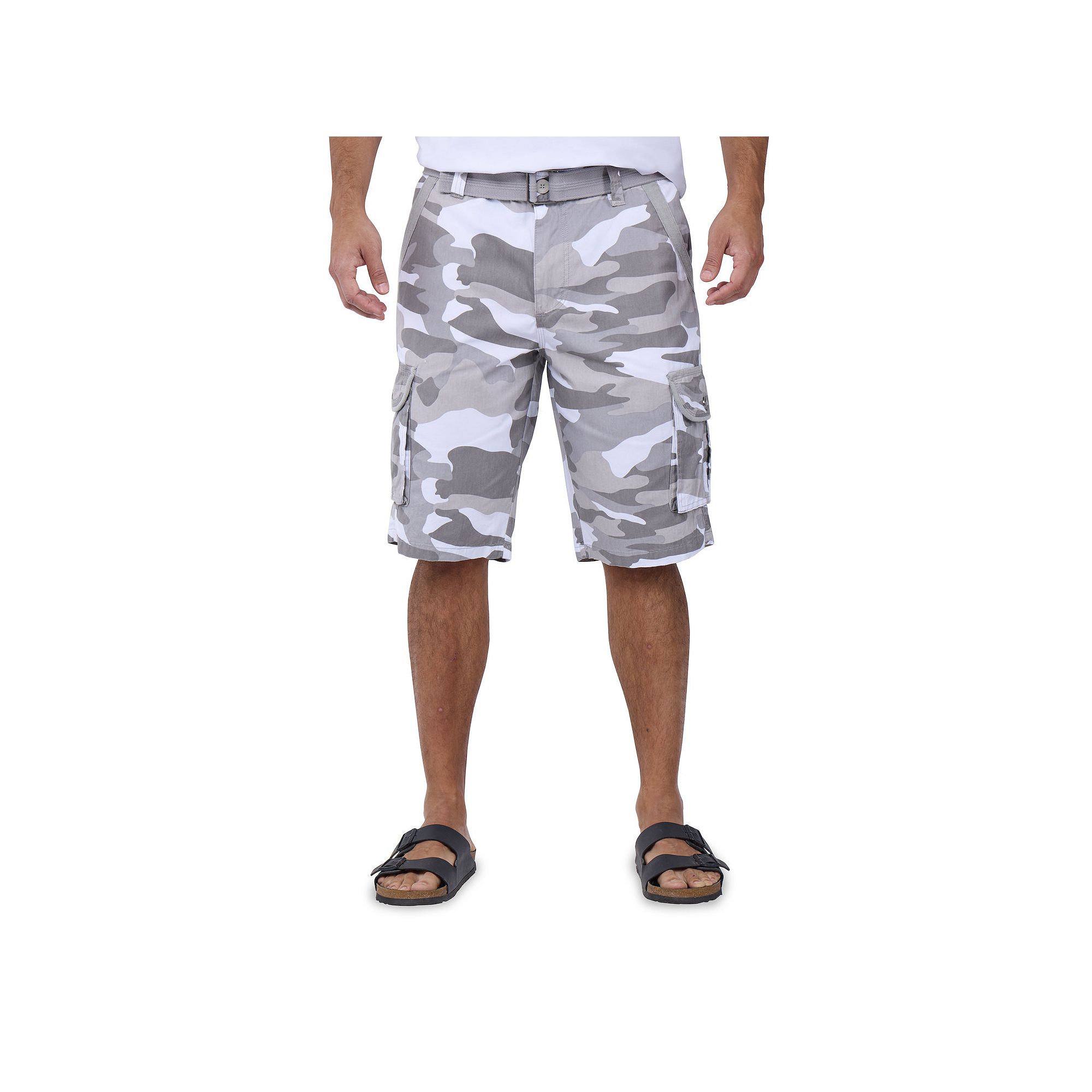 Mens RAW X by Xray Regular-Fit Belted Button Cargo Shorts, Size: 42, White