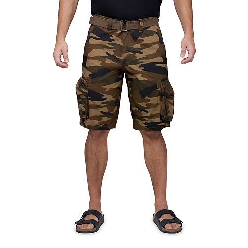 Men's RawX Regular-Fit Belted Cargo Shorts