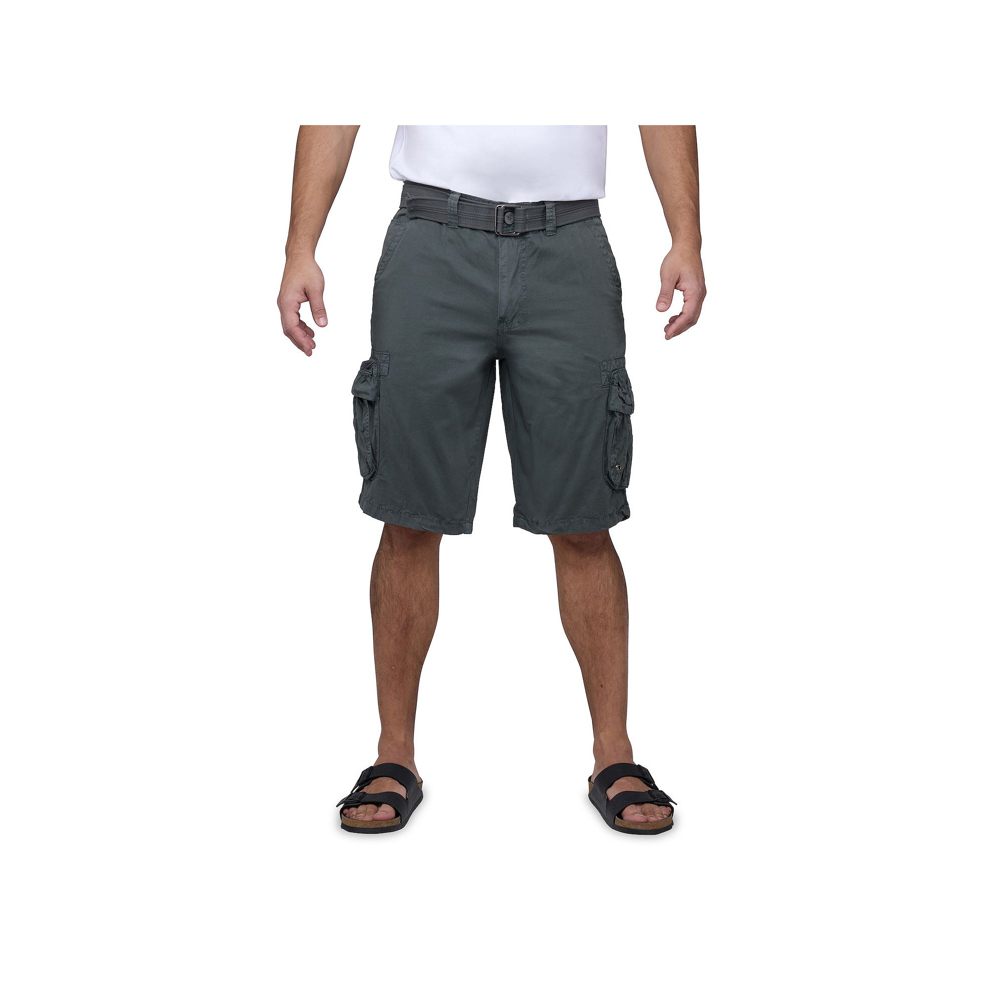 Mens RAW X by Xray Regular-Fit Belted Cargo Shorts, Size: 42, Gray