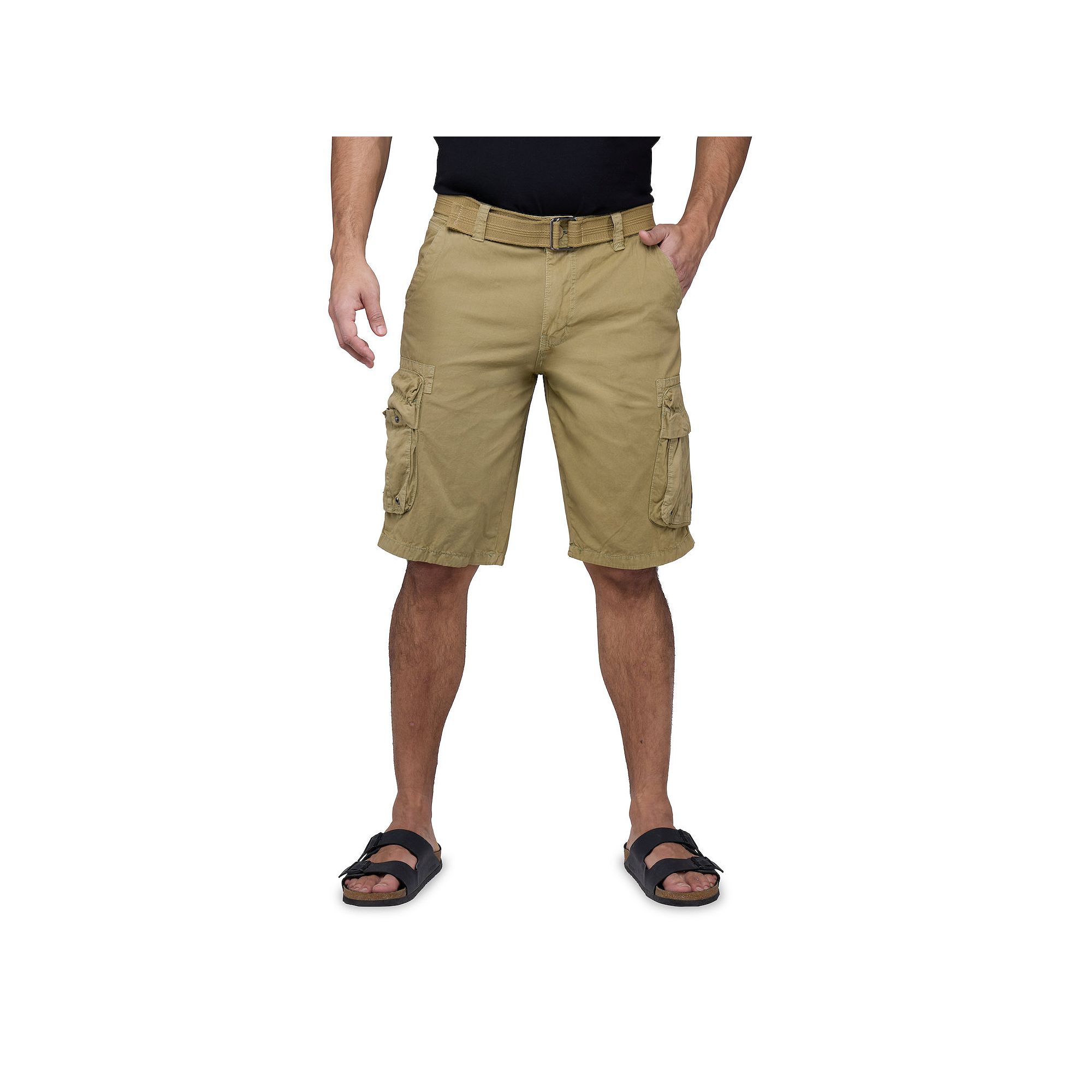 Mens RAW X by Xray Regular-Fit Belted Cargo Shorts, Size: 30, New Green