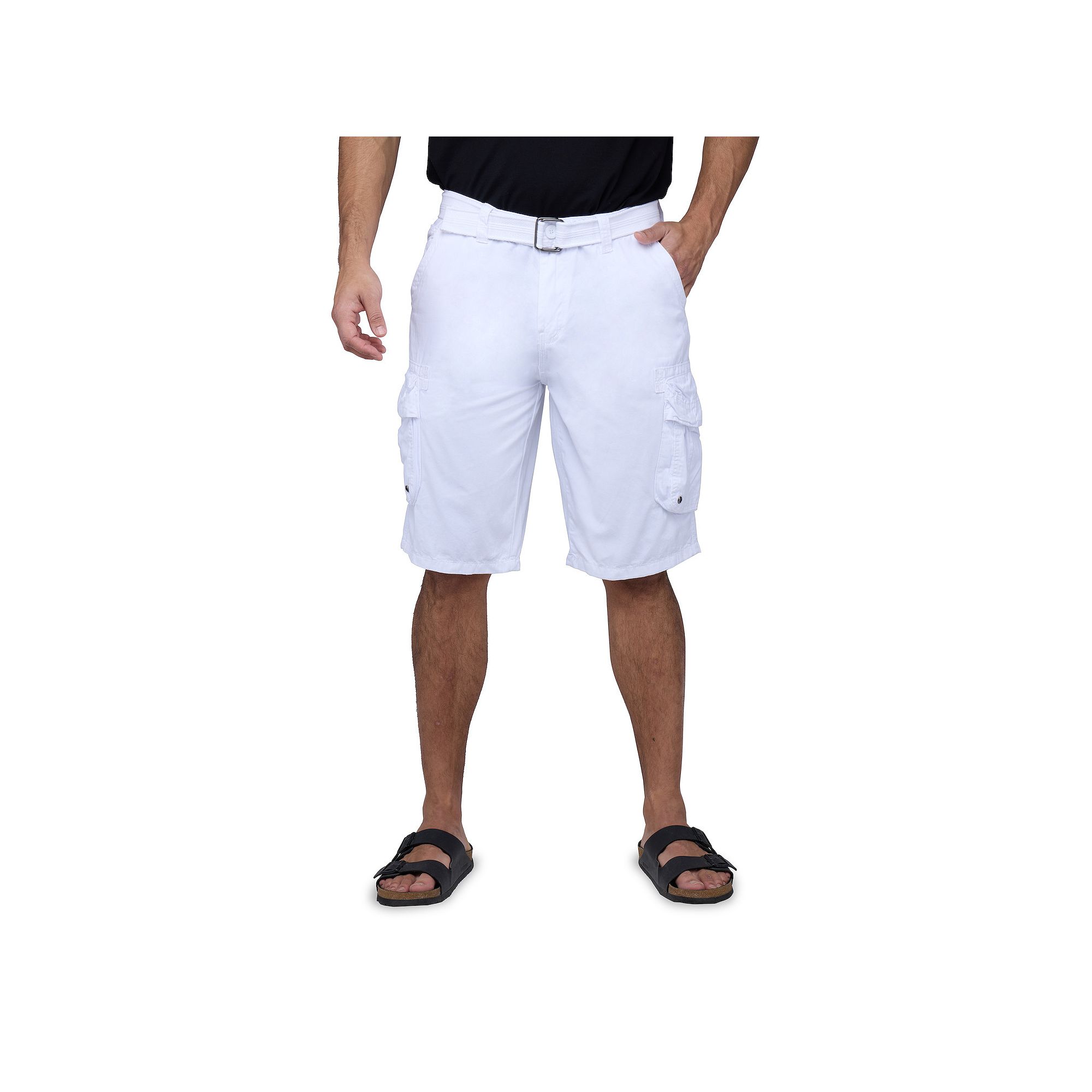 Mens RAW X by Xray Regular-Fit Belted Cargo Shorts, Size: 42, White