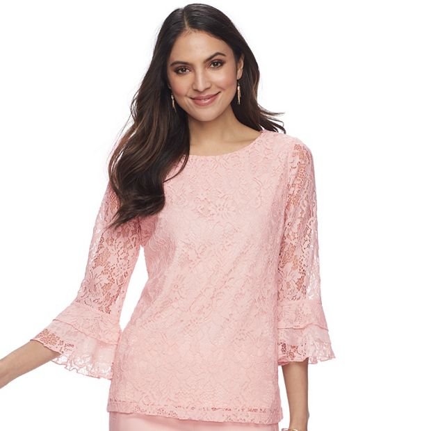 Women s ELLE Lace Bell Sleeve Top