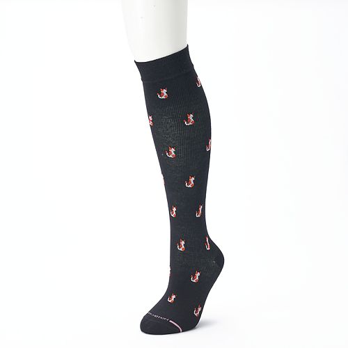 Women's Dr. Motion Knee-High Cat Print Compression Socks