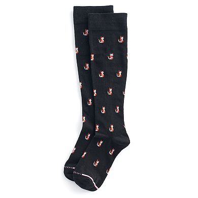 Women's Dr. Motion Knee-High Cat Print Compression Socks