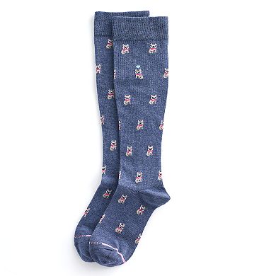 Women's Dr. Motion Knee-High Dog Print Compression Socks