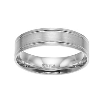 Men's AXL 14k White Gold Brushed Wedding Band