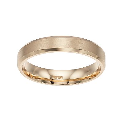 Men s AXL 14k Gold Brushed Wedding Band