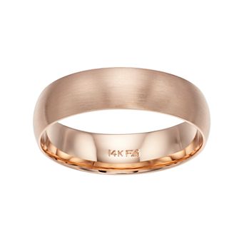 Men's AXL 14k Rose Gold Brushed Wedding Band