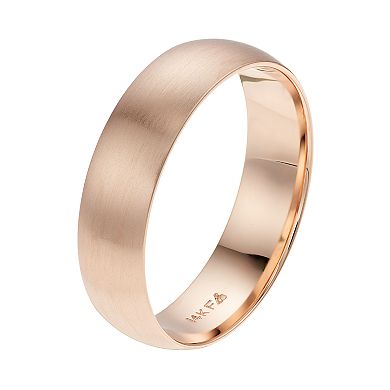 Men's AXL 14k Rose Gold Brushed Wedding Band