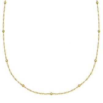 PRIMROSE Sterling Silver Beaded Singapore Chain Necklace