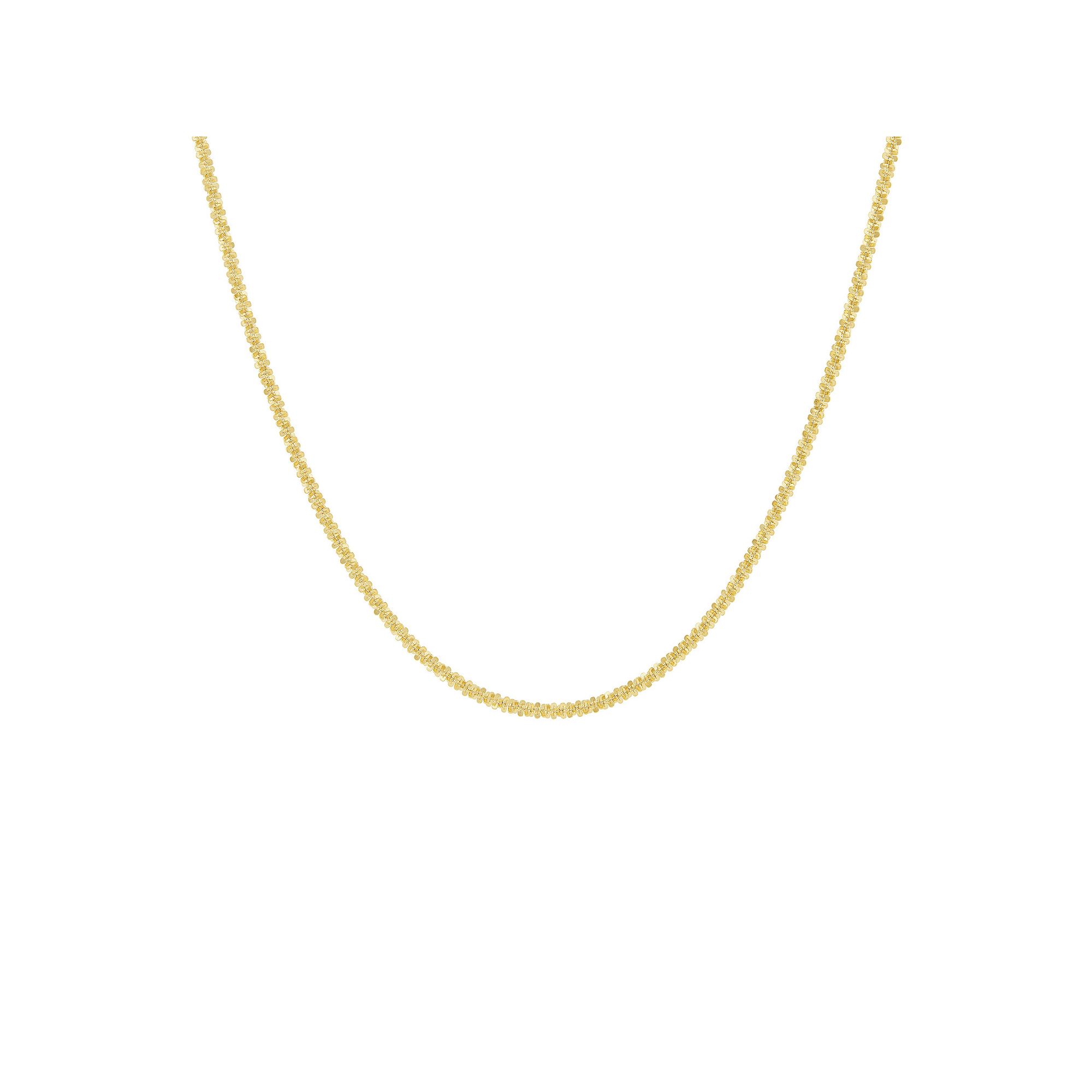 PRIMROSE Sterling Silver Sparkle Chain Necklace, Womens, Size: 18, Gold