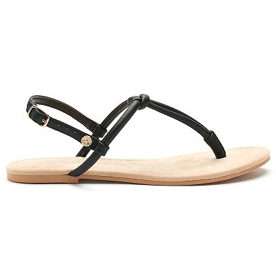 Women s LC Lauren Conrad Basic Knotted T Strap Sandals