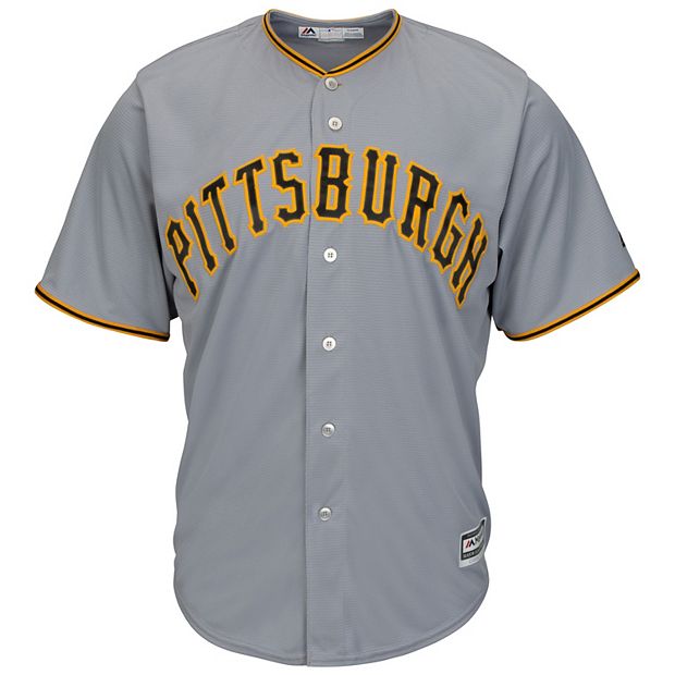 Men's Pittsburgh Pirates Majestic Gray Road Cooperstown Cool Base Team  Jersey