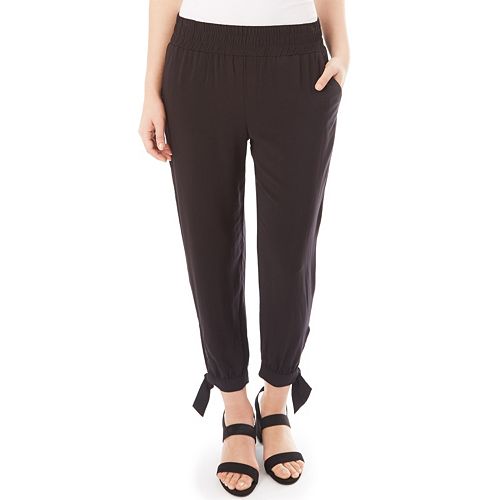 Women's Apt. 9® Smocked Tie Accent Jogger Pants
