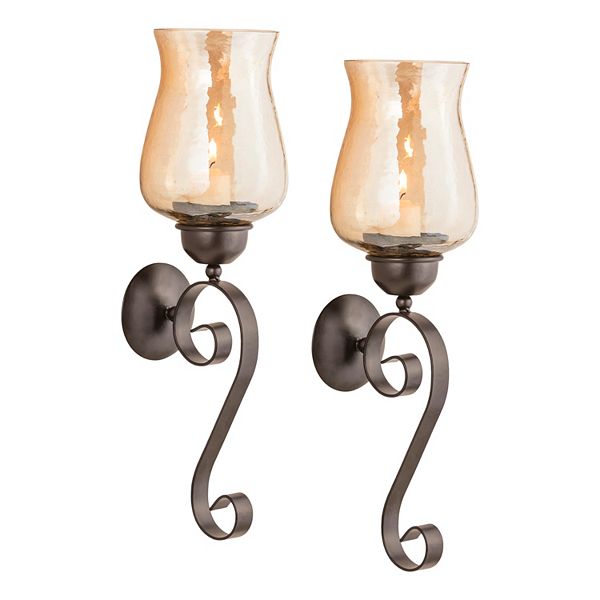 San Miguel Hurricane Votive Candle Holder Wall Sconce 4 Piece Set - Candle Holder Wall Sconce Set