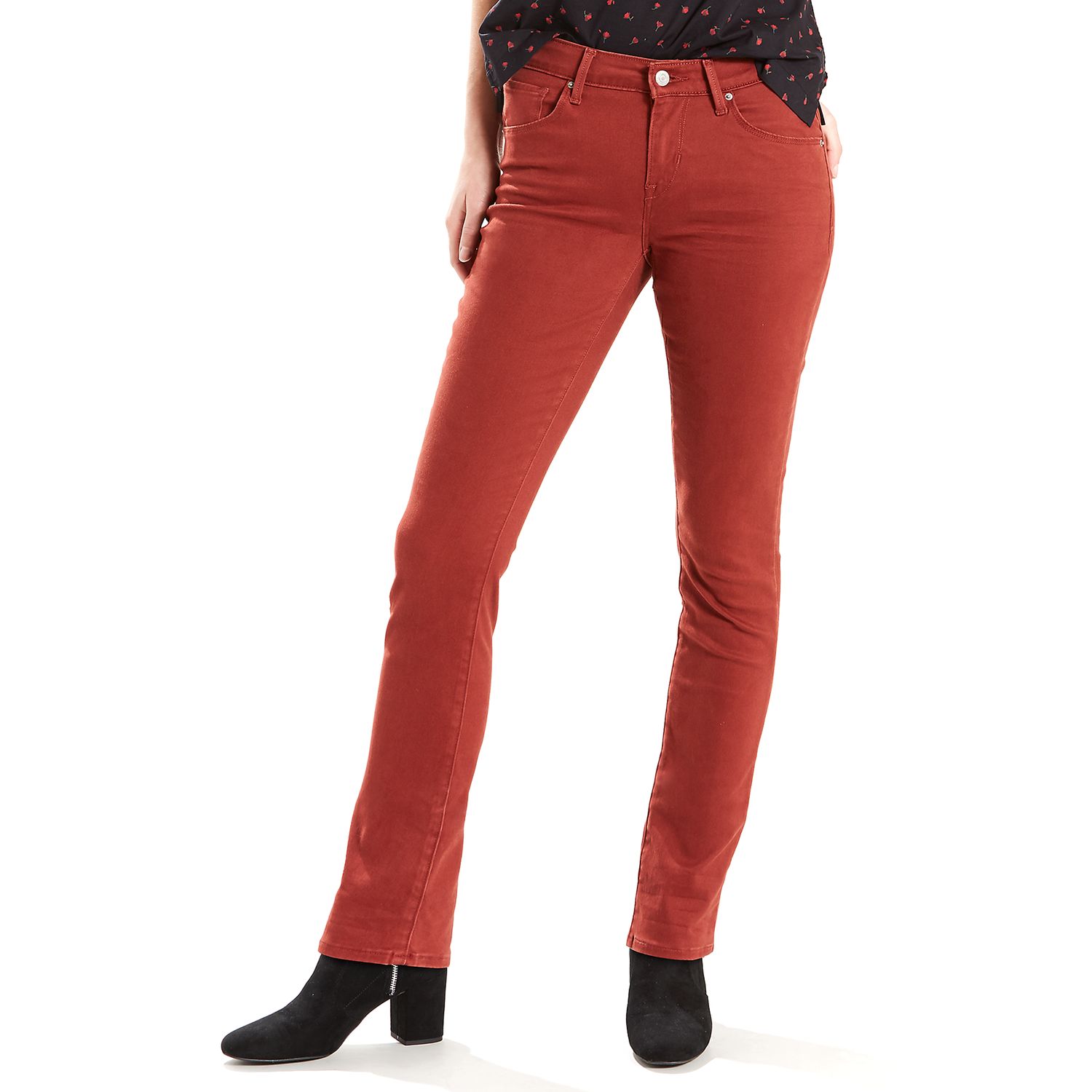 red levi skinny jeans