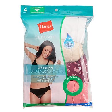 Hanes Ultimate 4-pack Comfort Microfiber Cool Comfort Bikini Panty HXMFBK