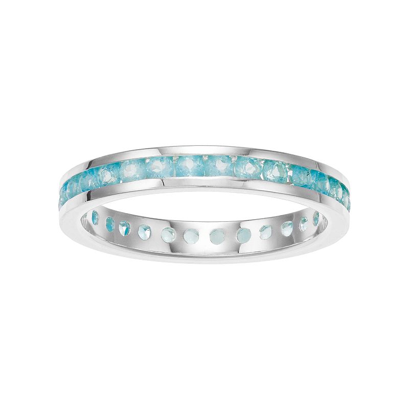 Traditions Jewelry Company Sterling Silver Channel-Set Apatite Birthstone Ring, Women's, Size: 7