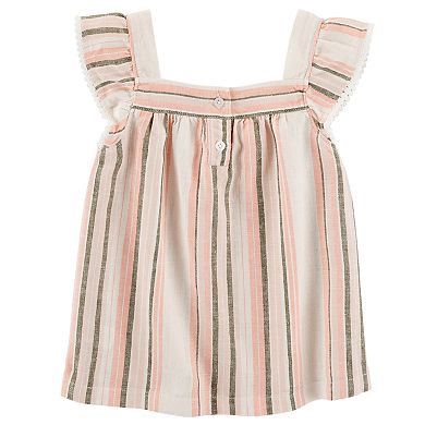 Toddler Girl Carter's Striped Linen-Blend Tank Top