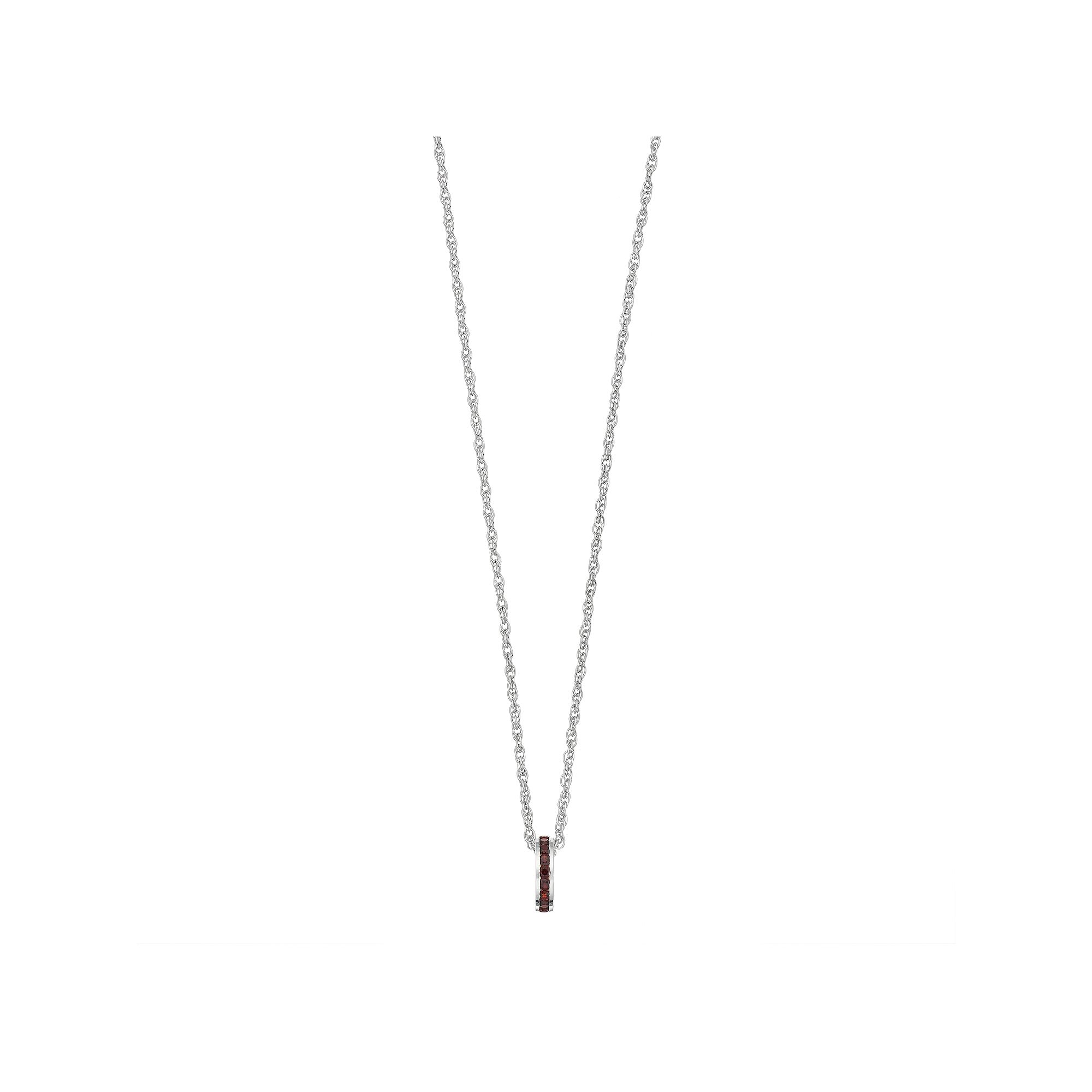 Traditions Jewelry Company Sterling Silver Channel-Set Garnet Birthstone P