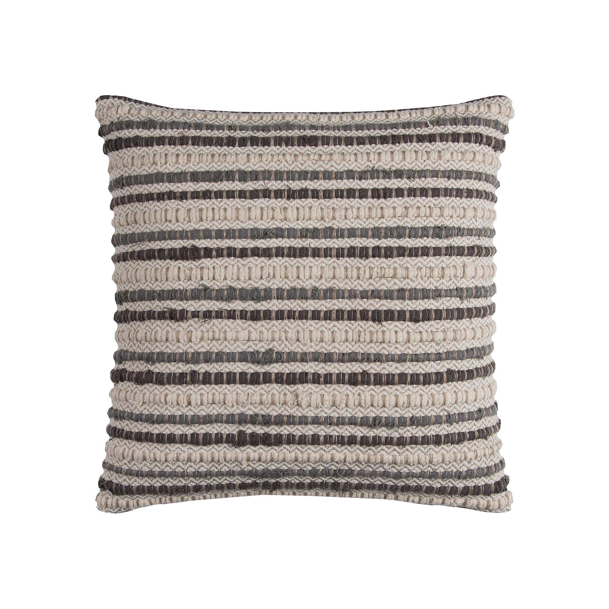 Rizzy Home Stripe Textured Linen Cotton Blend Throw Pillow, Gray