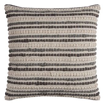 Rizzy Home Stripe Textured Linen Cotton Blend Throw Pillow